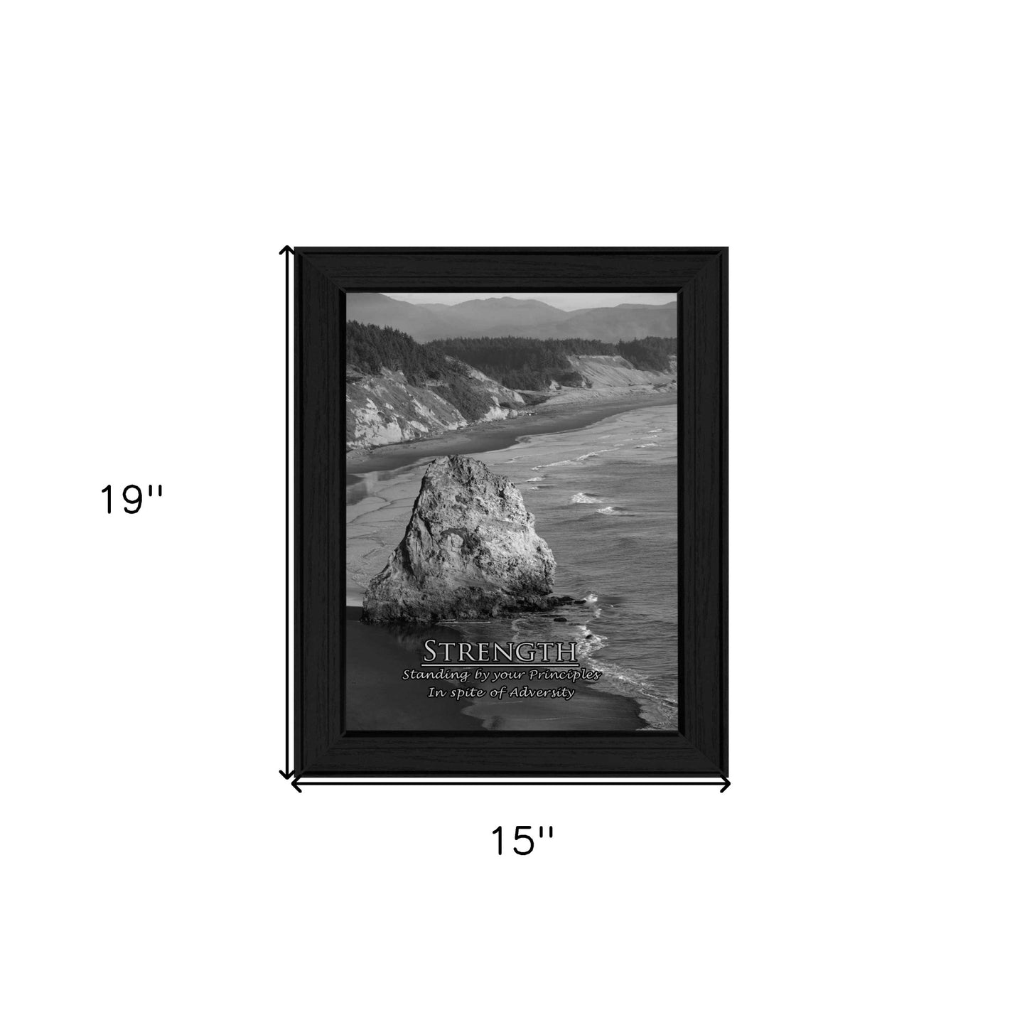 Strength 6 Black Framed Print Wall Art