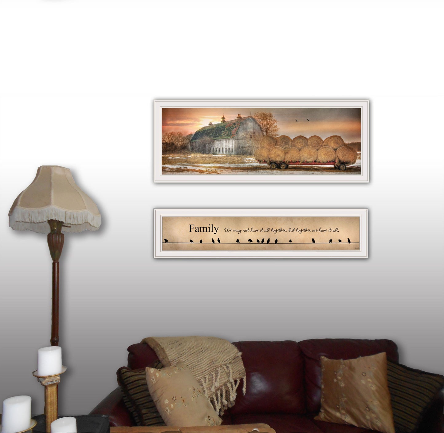 Set Of Two Together Blessed We Have It All 1 White Framed Print Wall Art