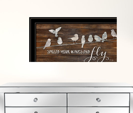 Set Of Two Spread Your Wings 2 Black Framed Print Wall Art