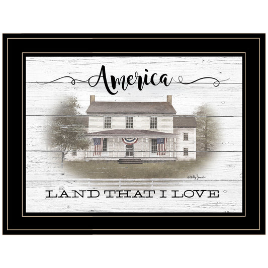 America Land That I Love Black Framed Print Wall Art