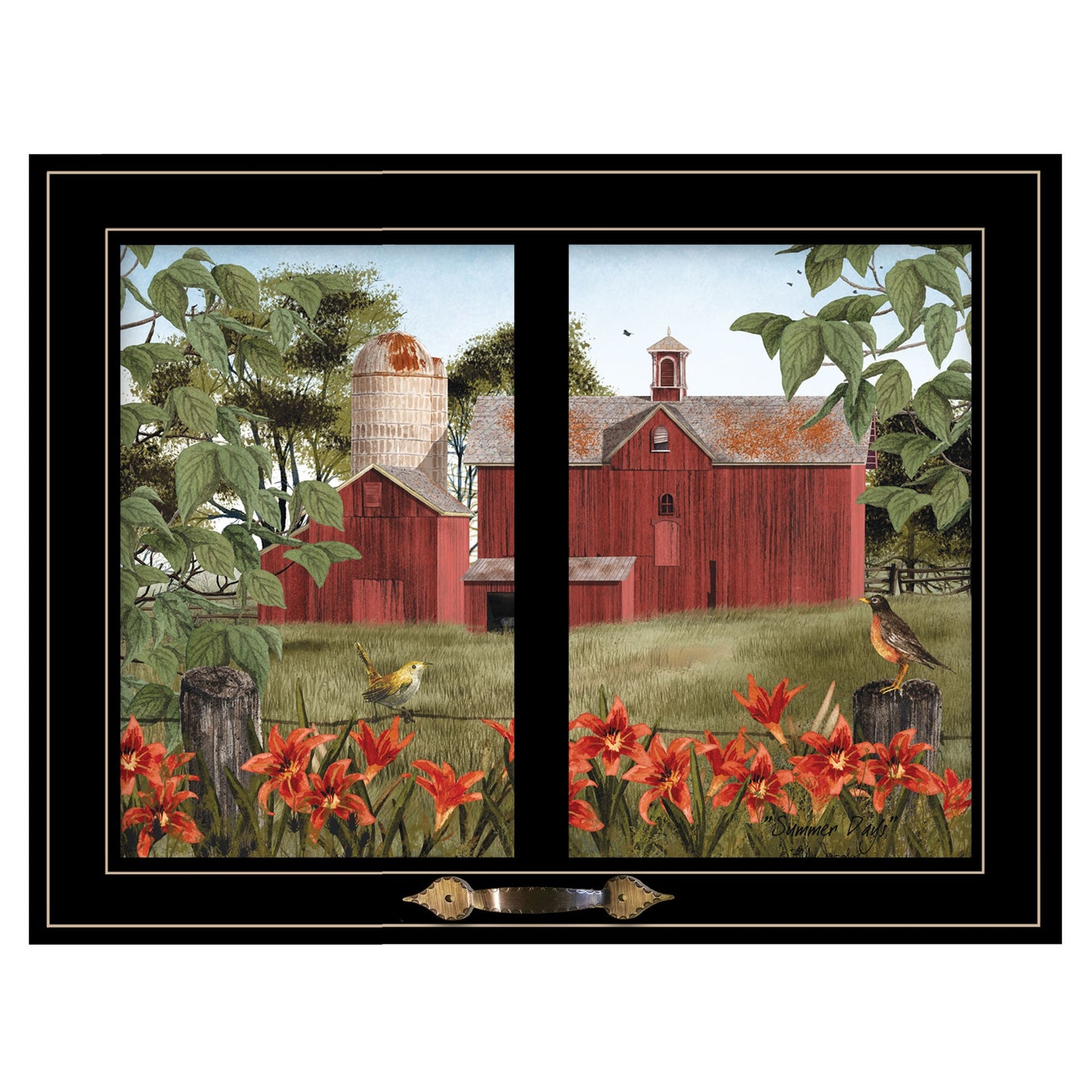 Summer Days 4 Black Framed Print Wall Art