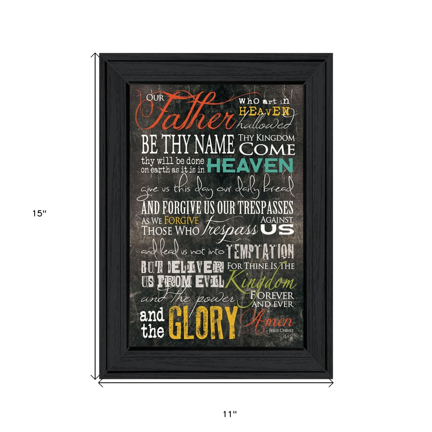 The Lords Prayer 3 Black Framed Print Wall Art