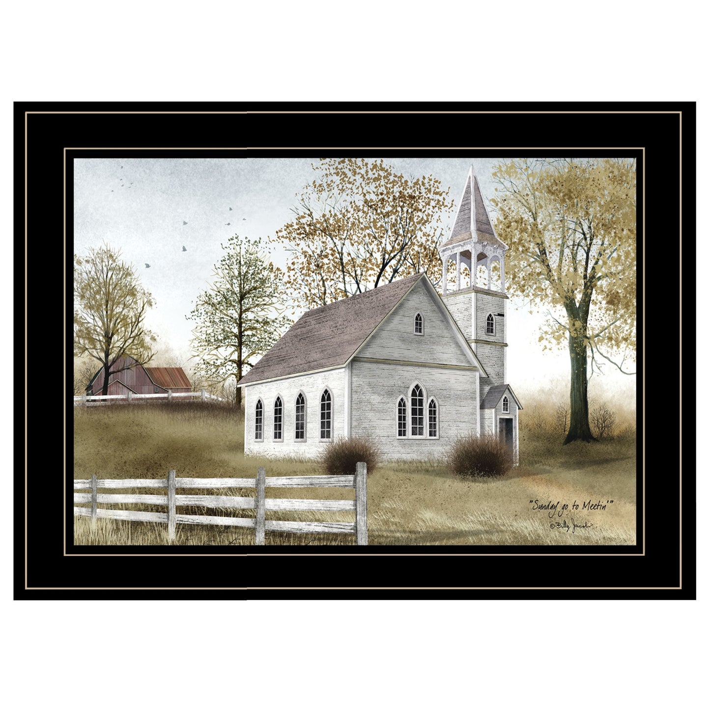 Sunday Go To Meetin 3 Black Framed Print Wall Art