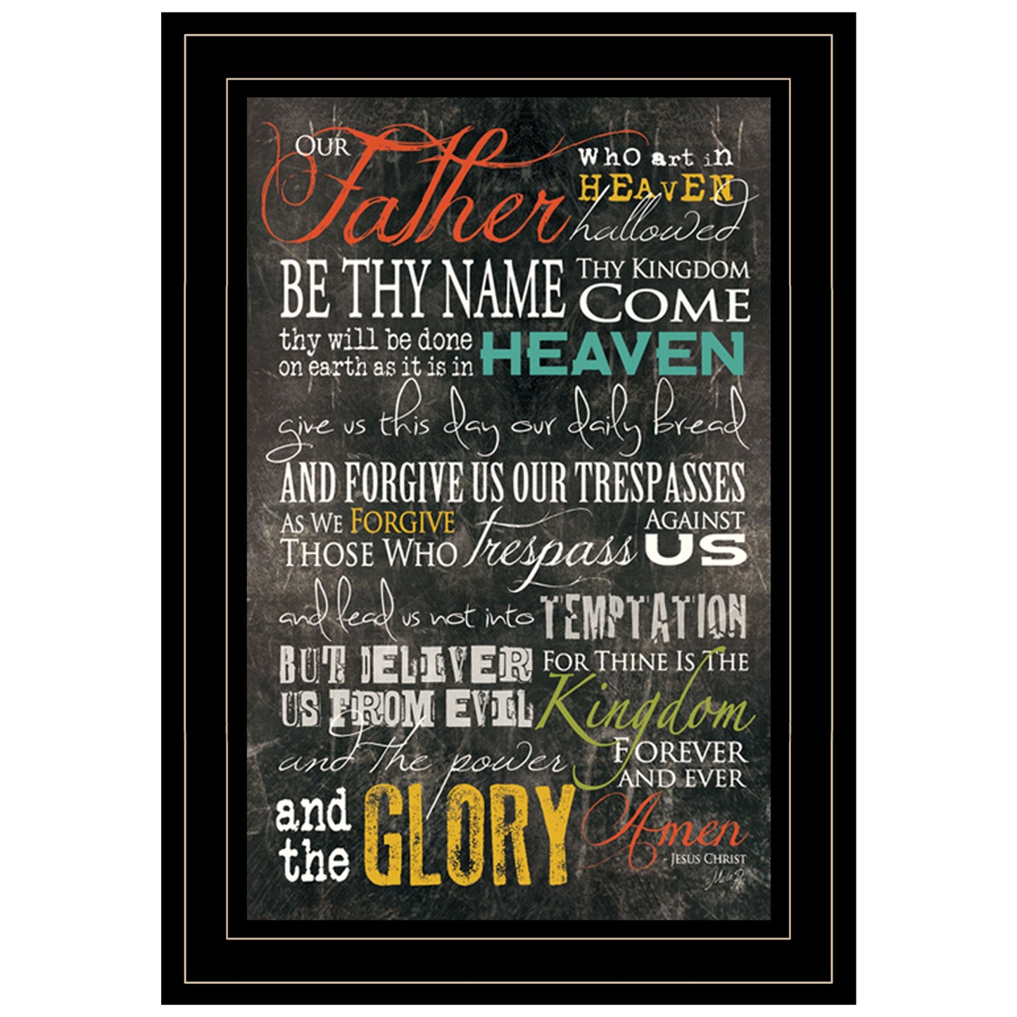 The Lords Prayer 4 Black Framed Print Wall Art