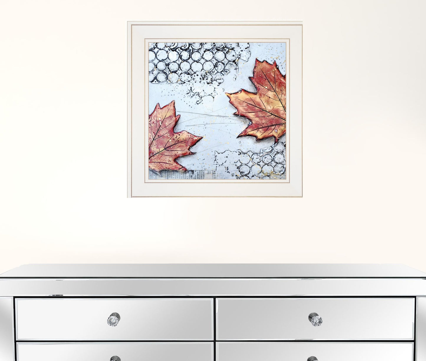 Channeling Fall 3 White Framed Print Wall Art