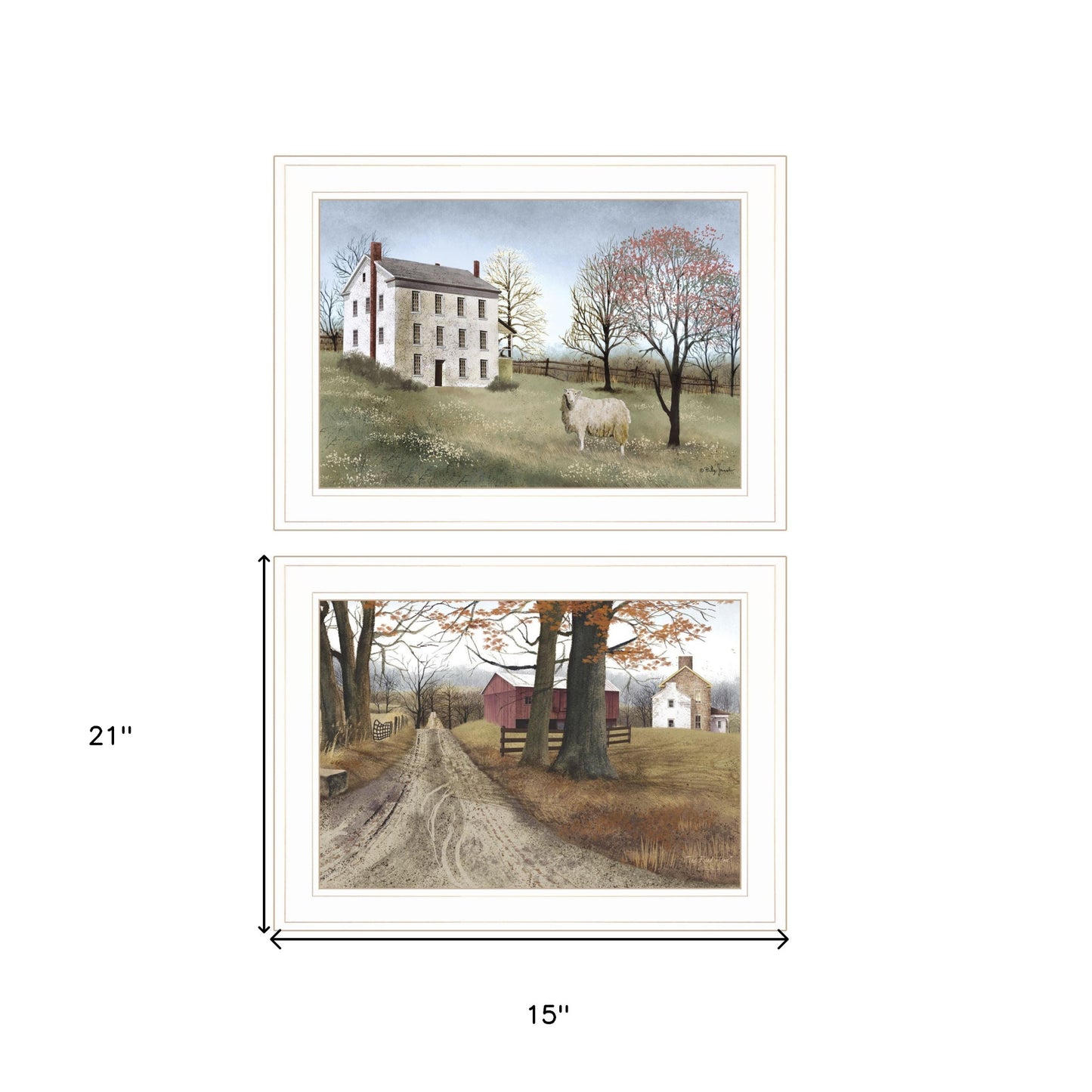 Set Of Two The Road Home 1 White Framed Print Wall Art