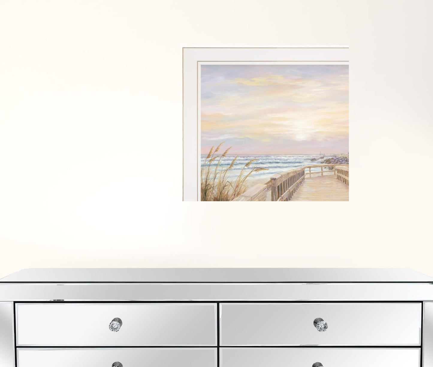 Set Of Two Sunrise Sunset 2 White Framed Print Wall Art