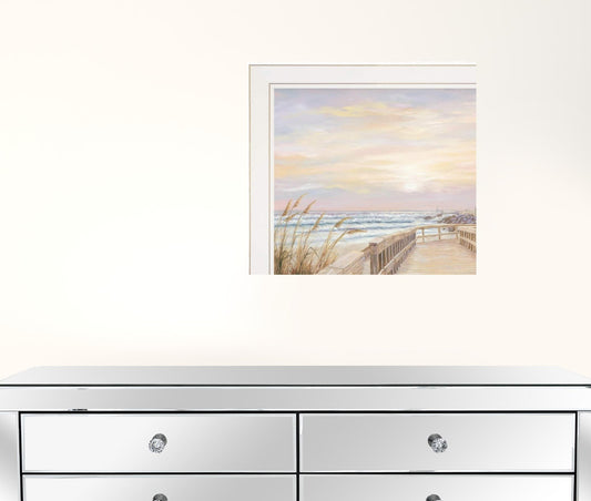 Set Of Two Sunrise Sunset 2 White Framed Print Wall Art