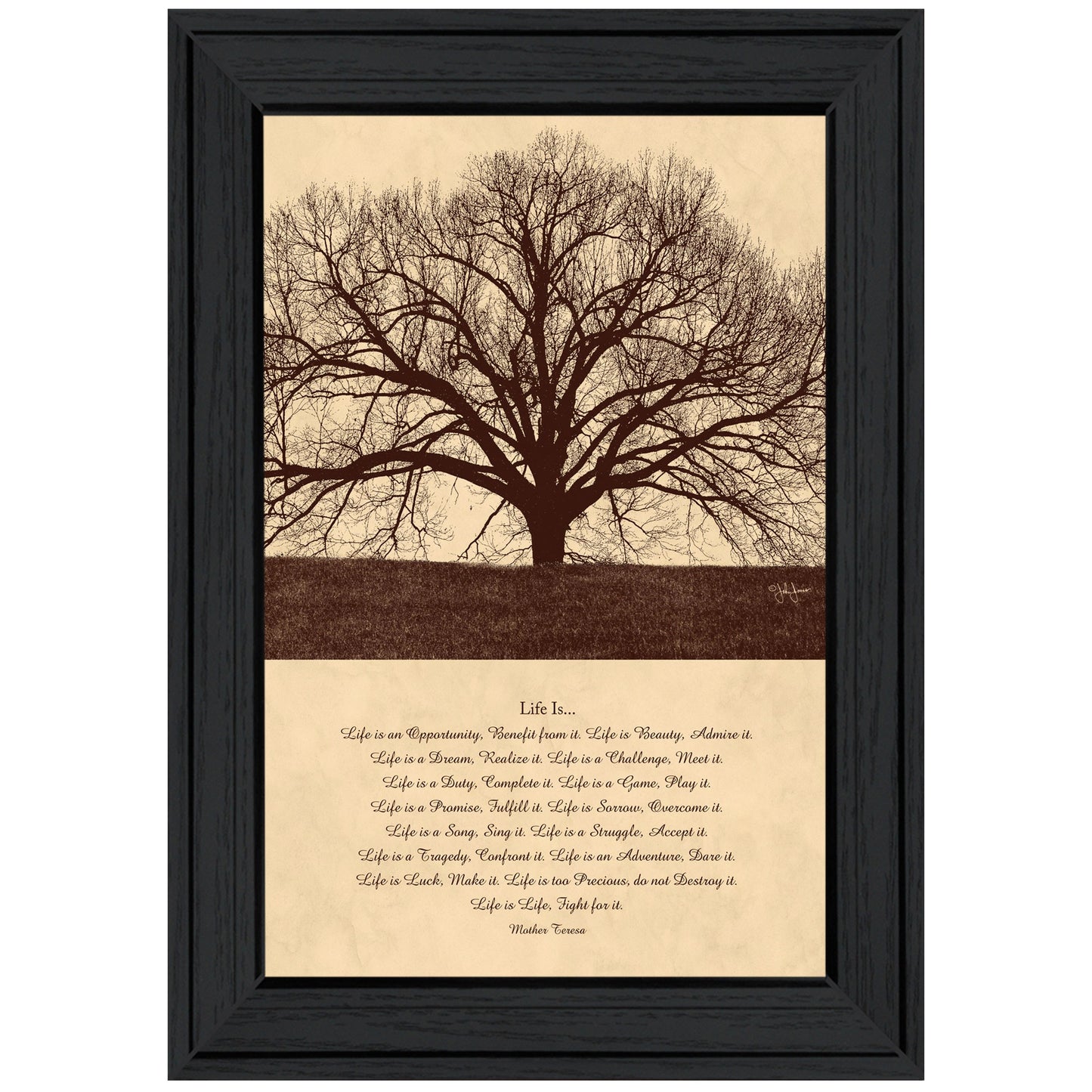 Life Is 6 Black Framed Print Wall Art