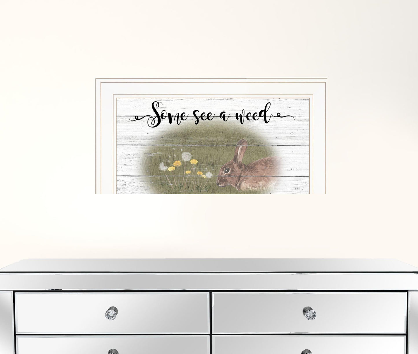 Some See A Weed 1 White Framed Print Wall Art