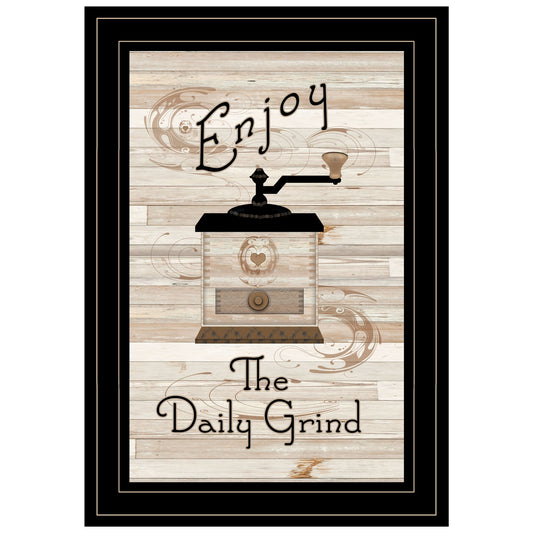 Enjoy The Daily Grind 2 Black Framed Print Wall Art