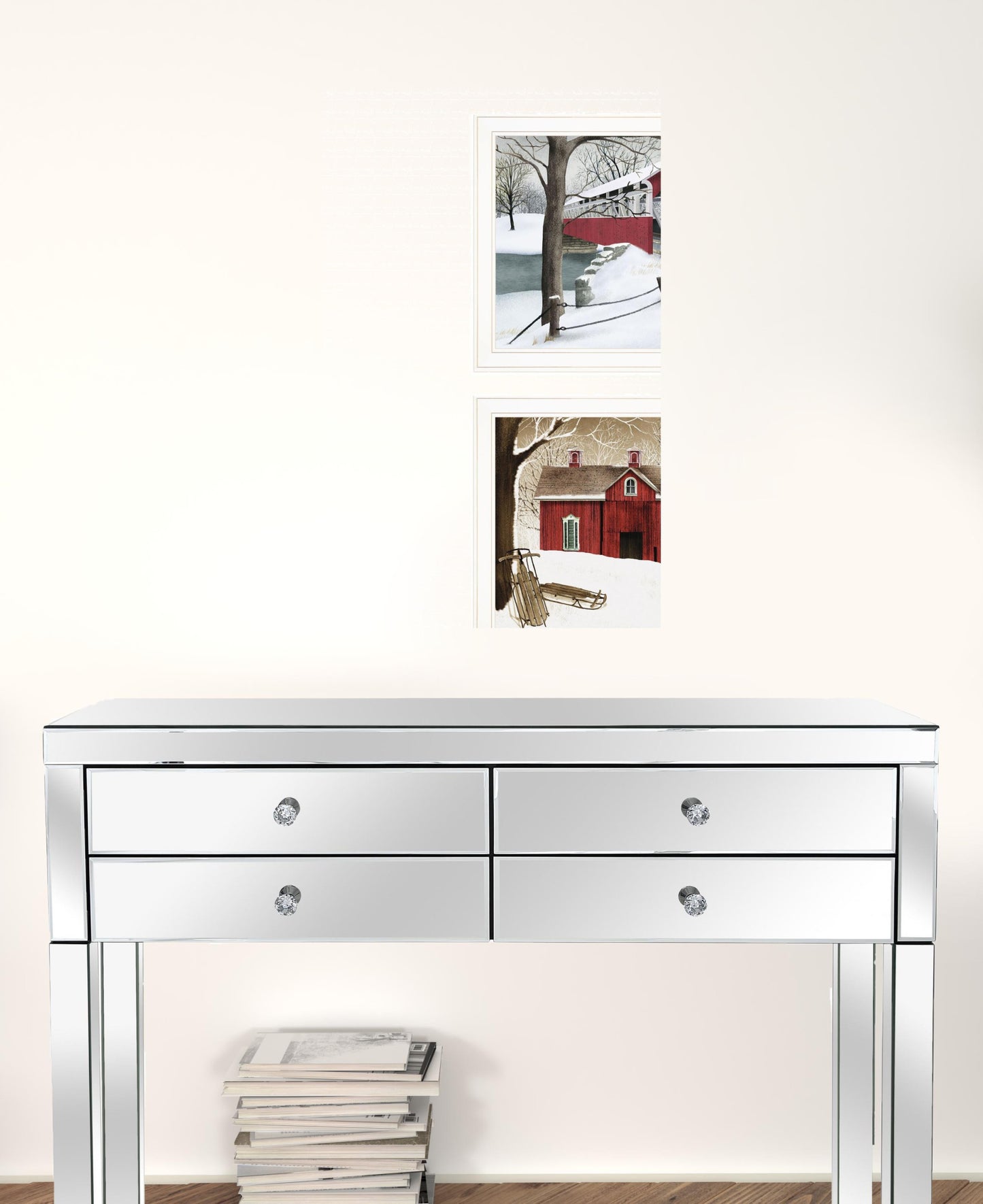 Set Of Two Crisp & New Fallen Snow 2-Piece 1 White Framed Print Wall Art