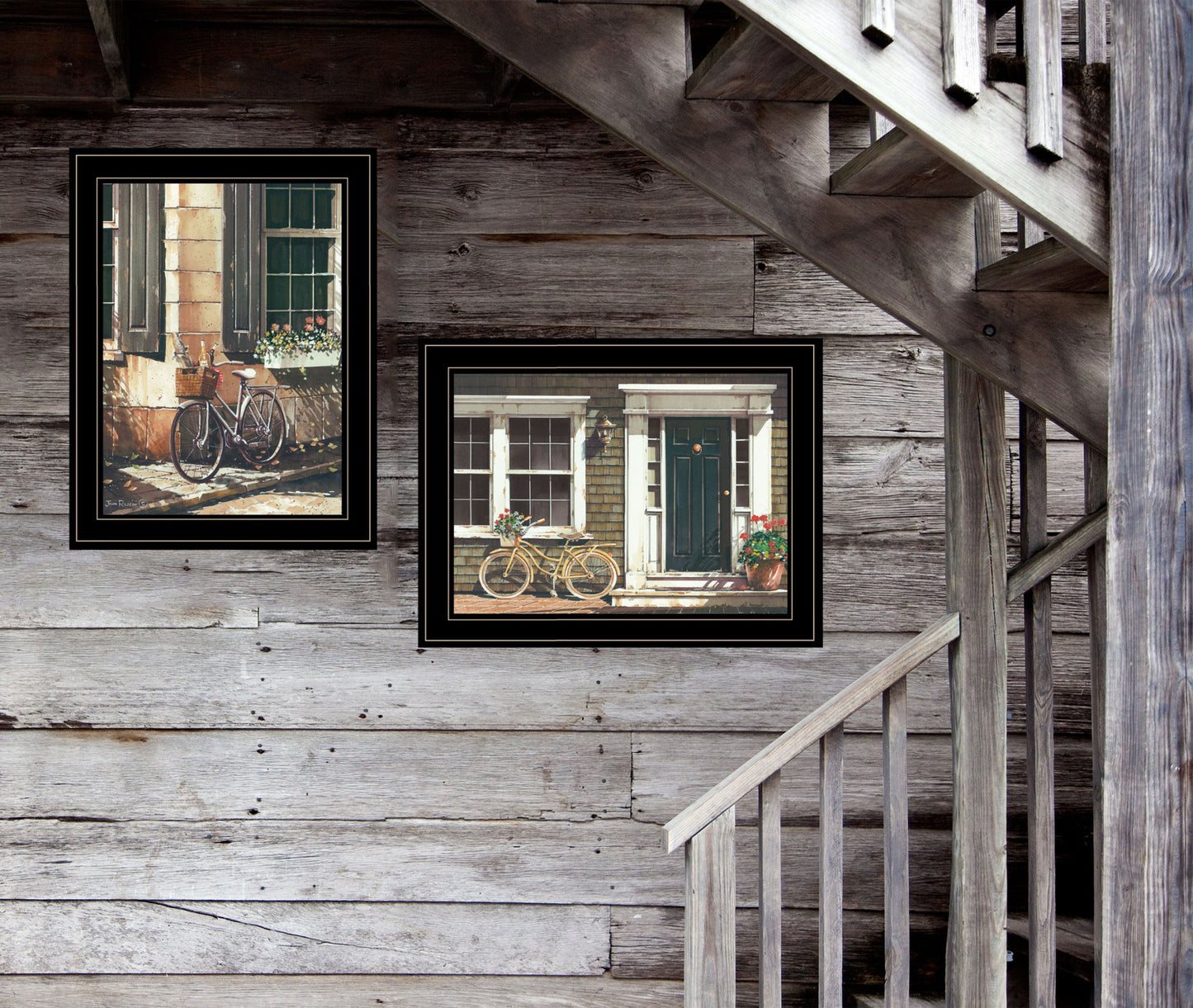 Set Of Two A Picnic Getaway 2 Black Framed Print Wall Art