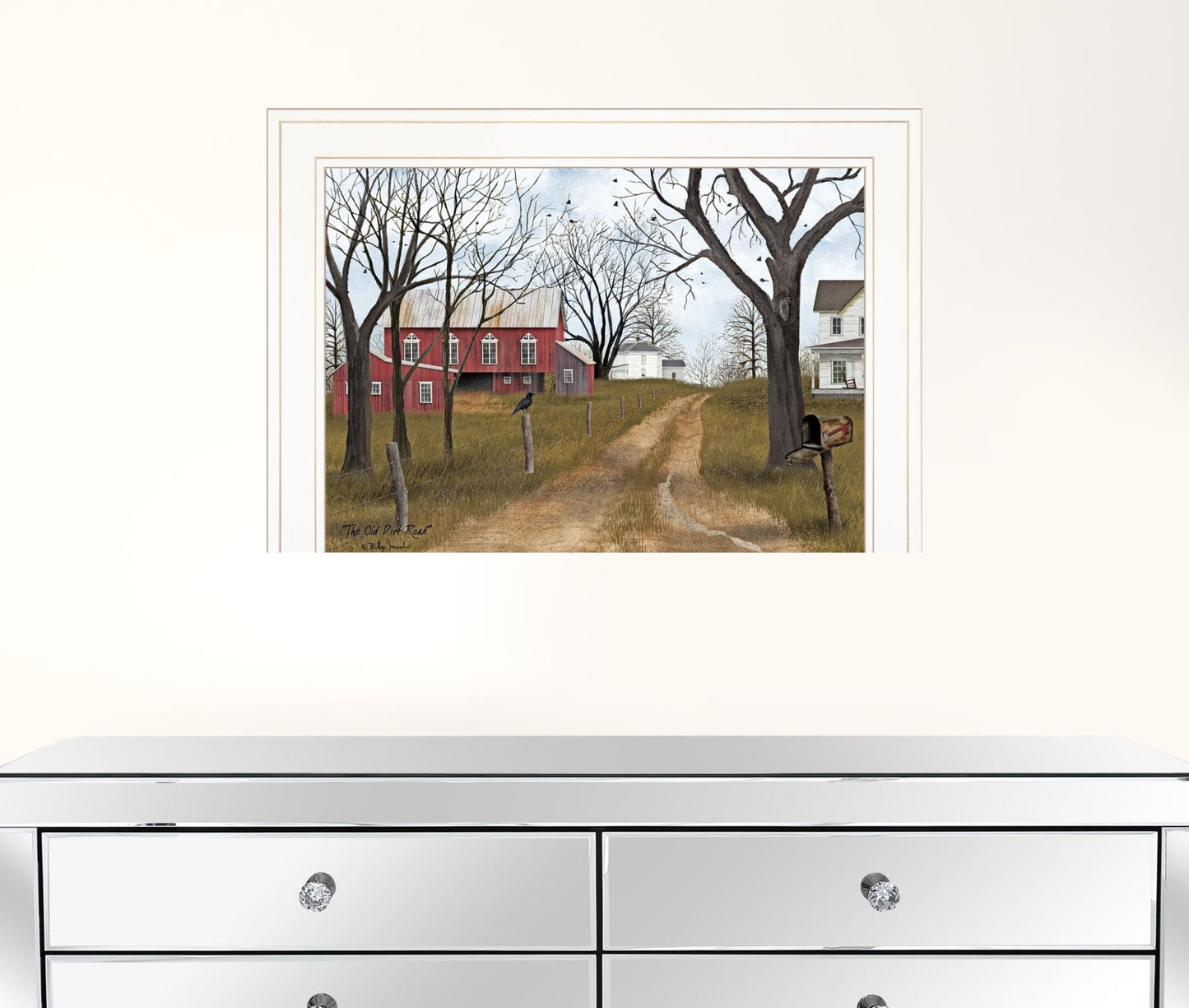 The Old Dirt Road 2 White Framed Print Wall Art