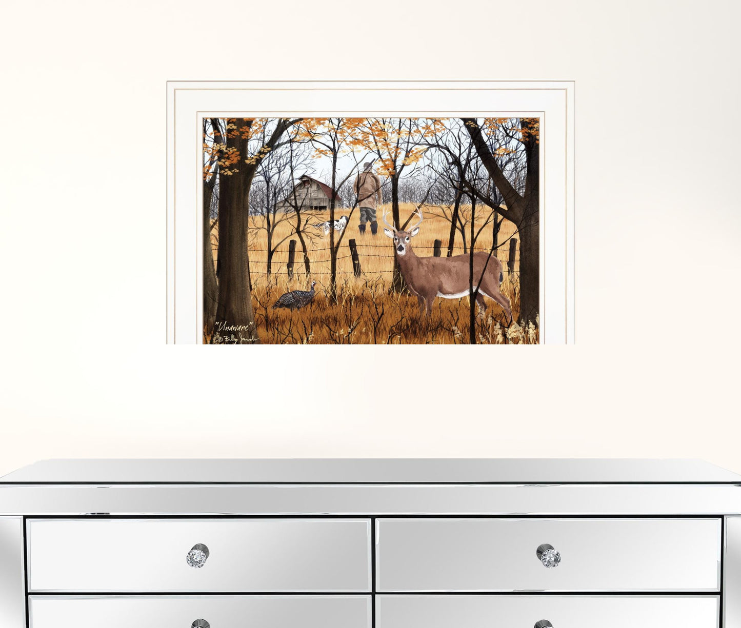 Unaware 1 White Framed Print Wall Art