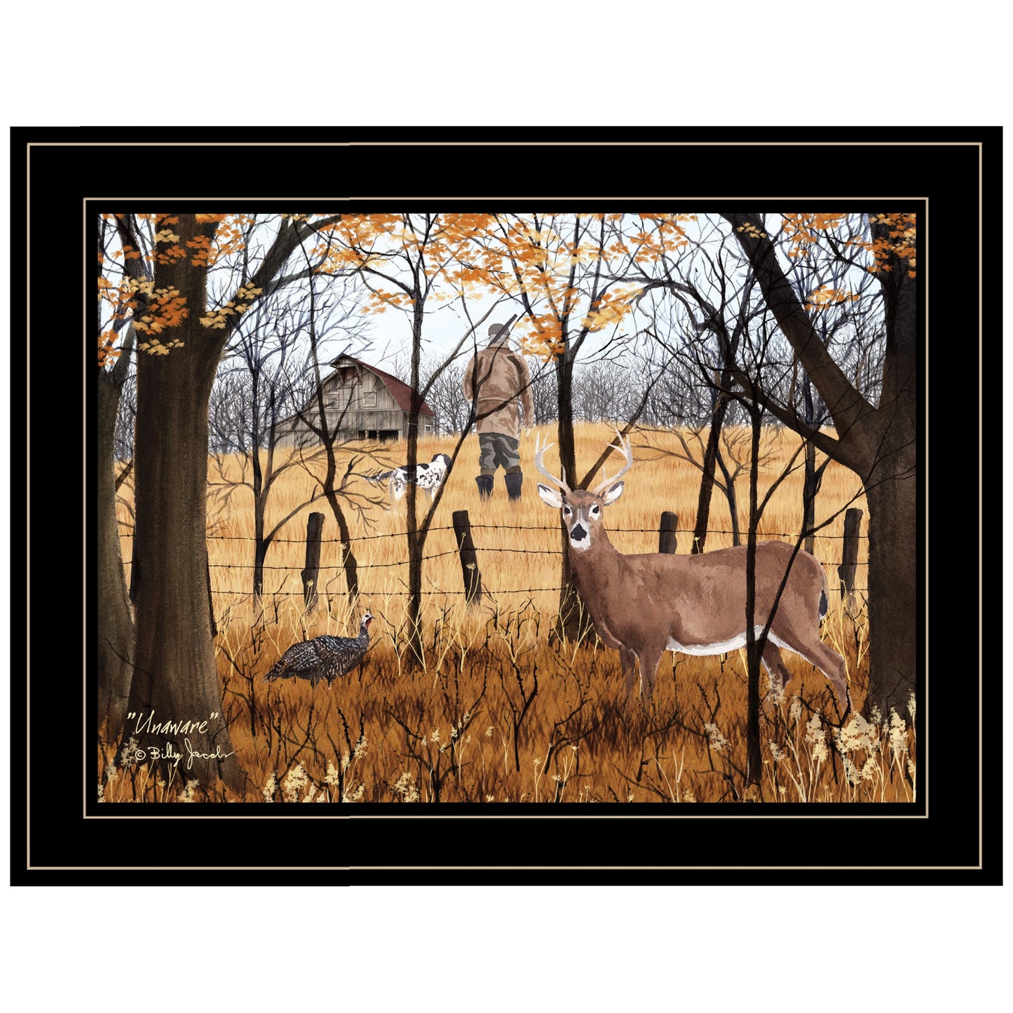 Unaware 2 Black Framed Print Wall Art