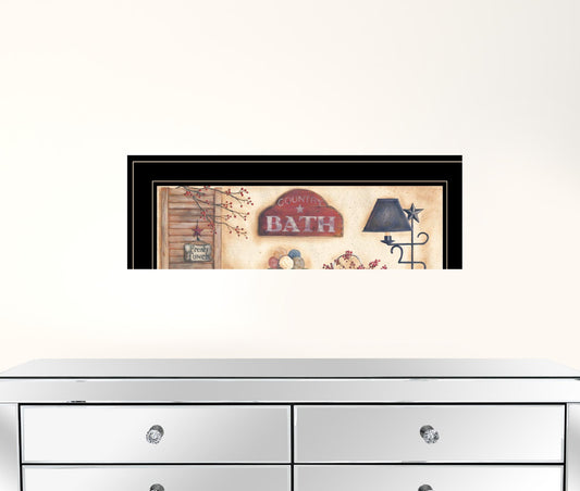 Country Bath Collection Black Framed Print Wall Art