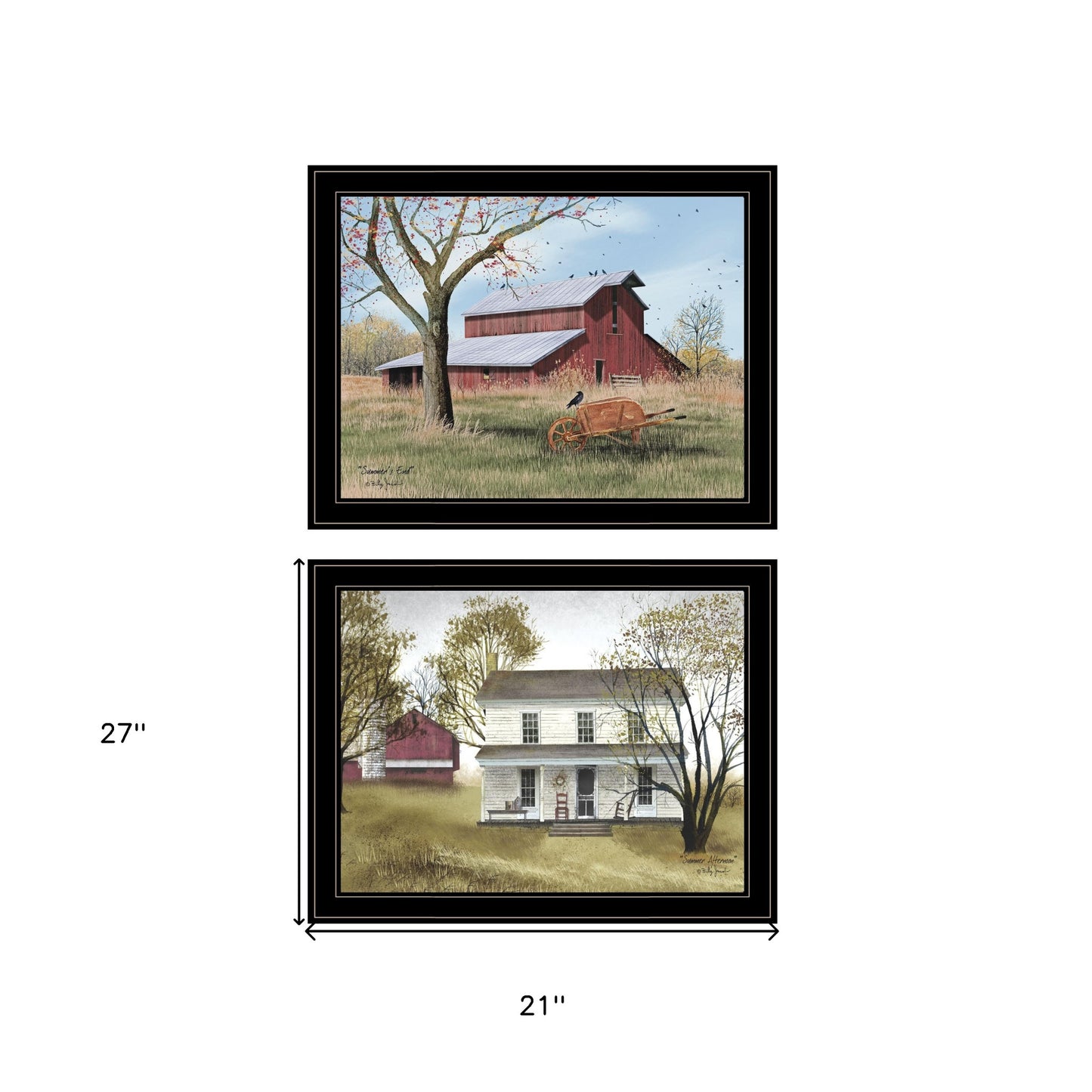 Set Of Two End Of Summer 2 Black Framed Print Wall Art