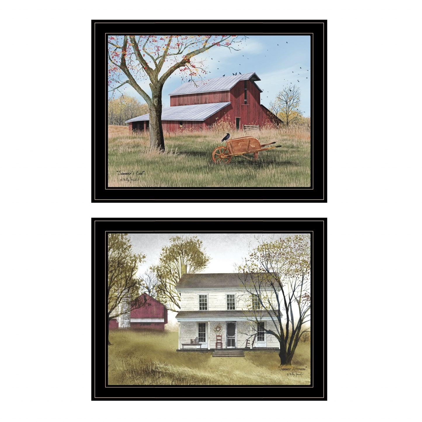 Set Of Two End Of Summer 2 Black Framed Print Wall Art