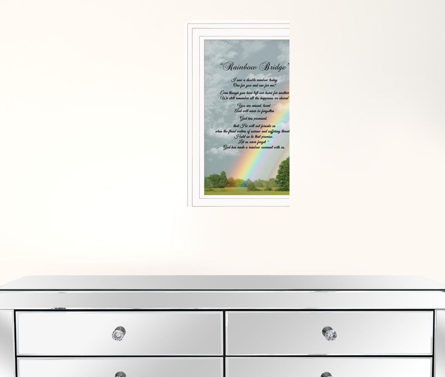 Rainbow Bridge White Framed Print Wall Art