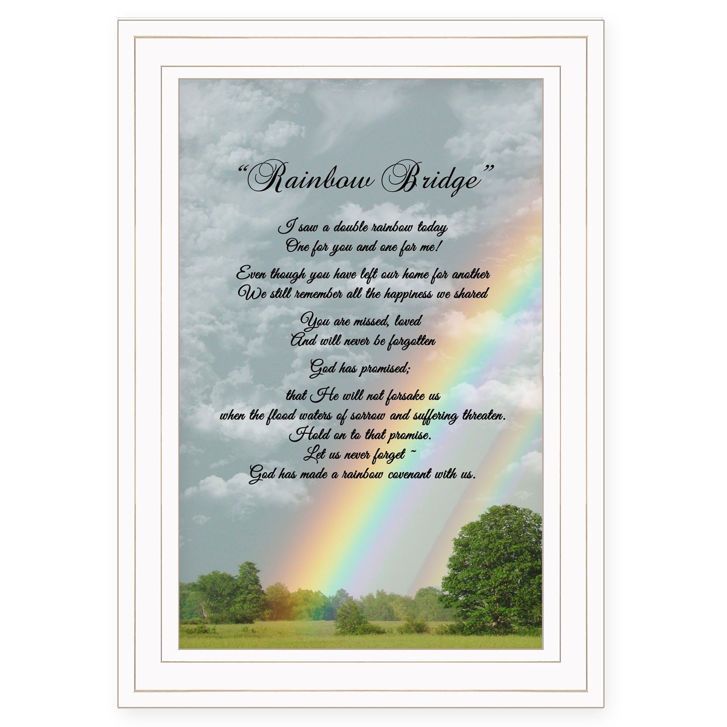 Rainbow Bridge White Framed Print Wall Art