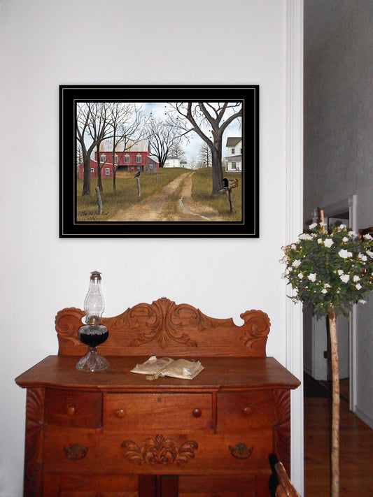 The Old Dirt Road 3 Black Framed Print Wall Art