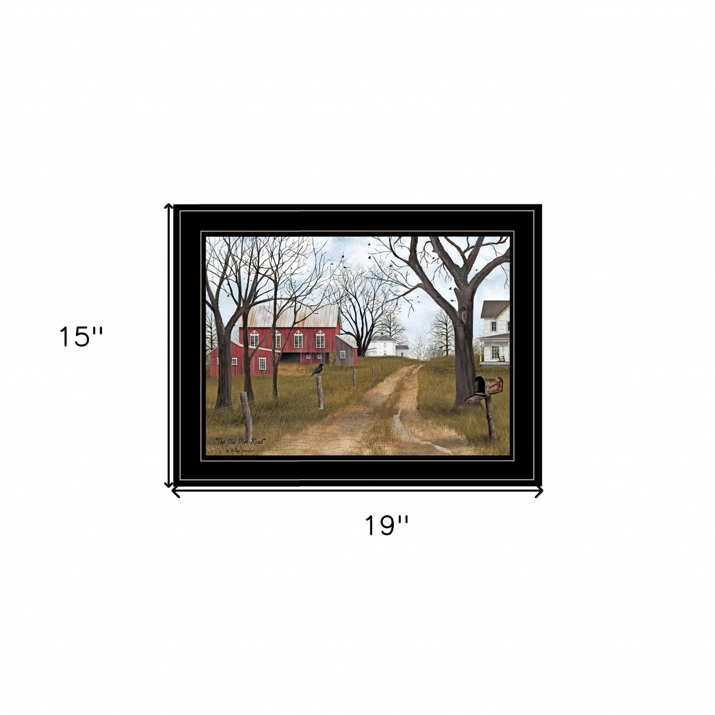 The Old Dirt Road 3 Black Framed Print Wall Art