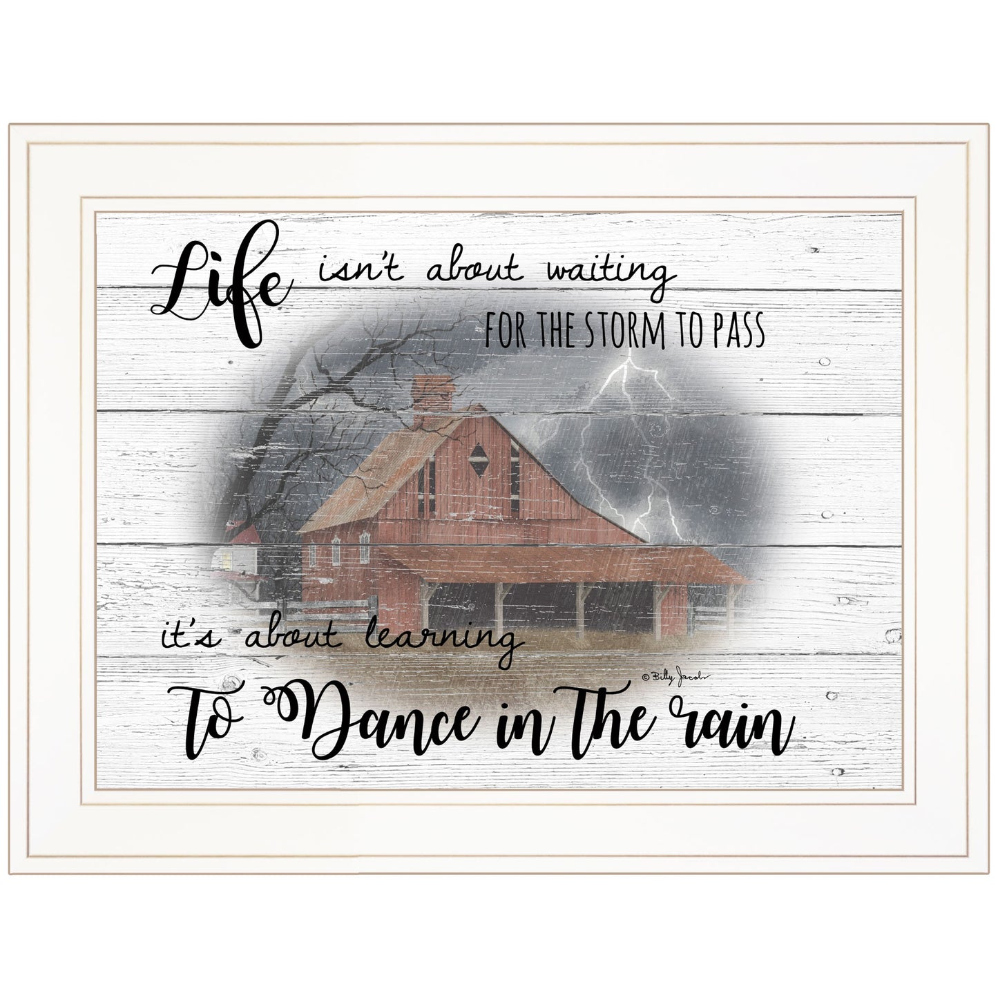 Storm Dance White Framed Print Wall Art