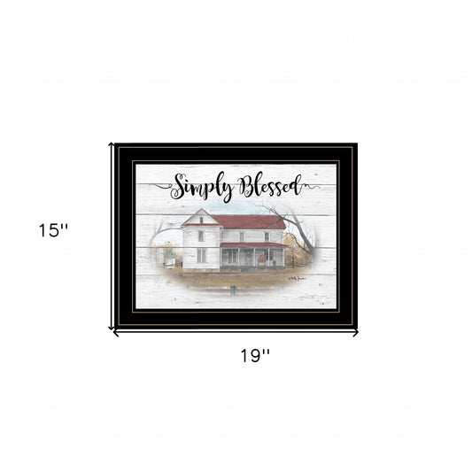 Simply Blessed Farmhouse Black Framed Print Wall Art