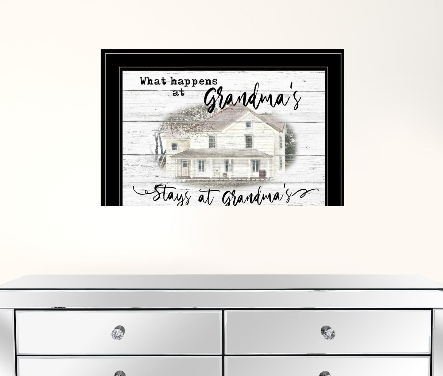 Stays At Grandmas Black Framed Print Wall Art