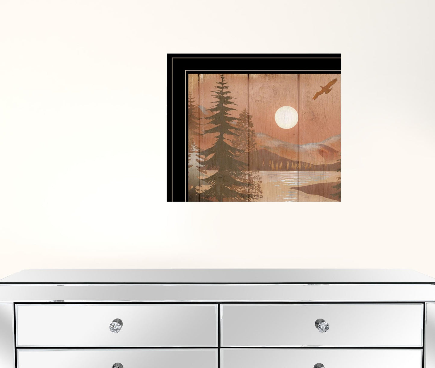 Set Of Two Full Moon I And II 2 Black Framed Print Wall Art