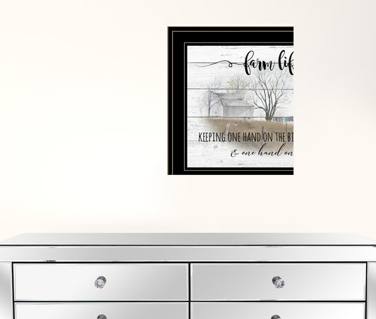 Set Of Two Stays At Grandmas and Bible Farmhouse Black Framed Print Wall Art