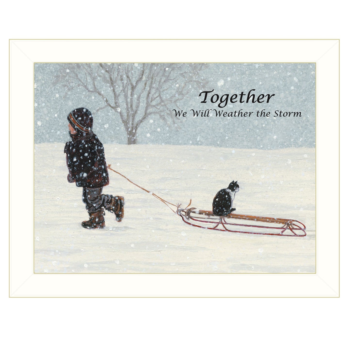 Together 1 White Framed Print Wall Art