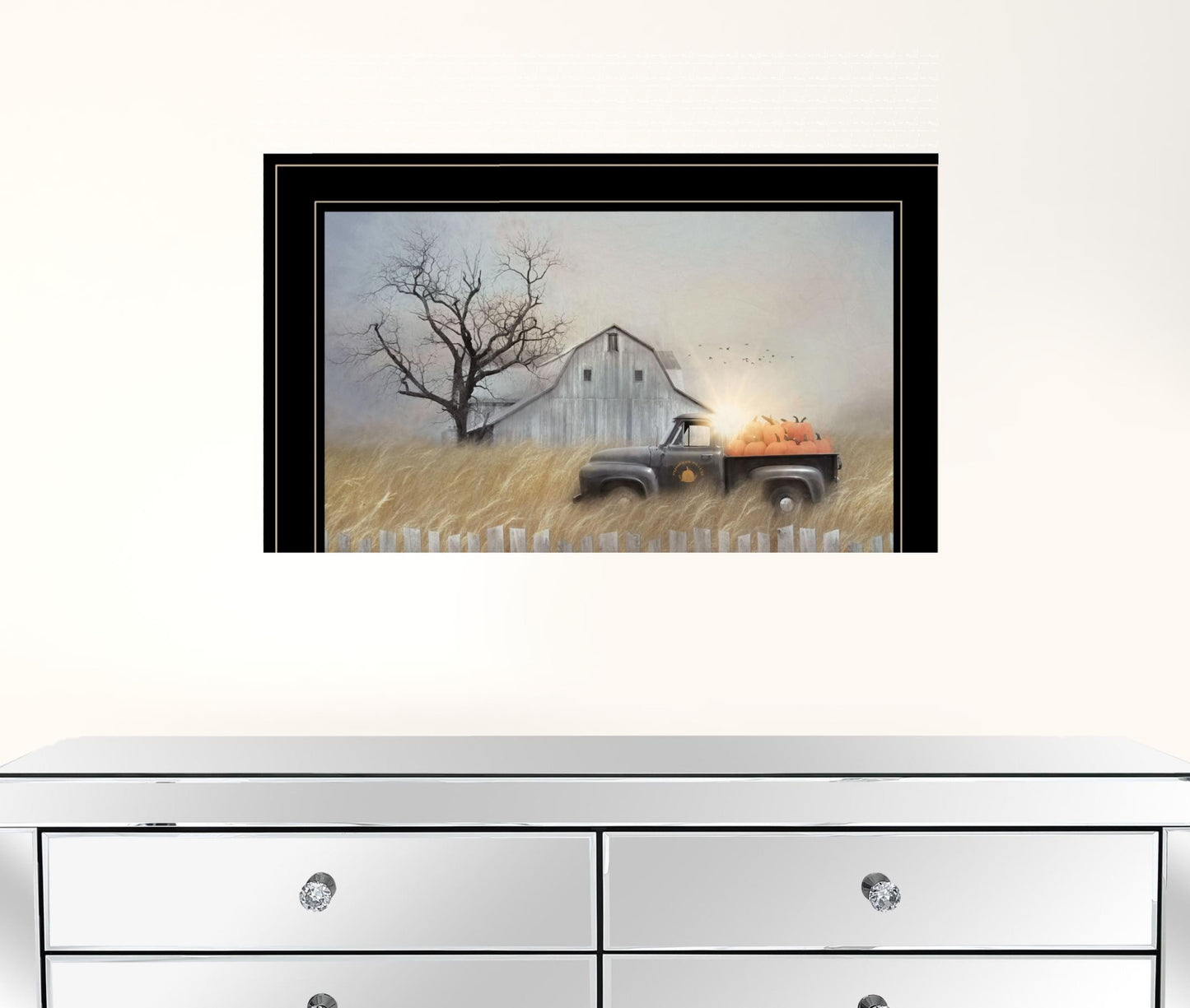Fall Pumpkin Harvest 3 Black Framed Print Wall Art