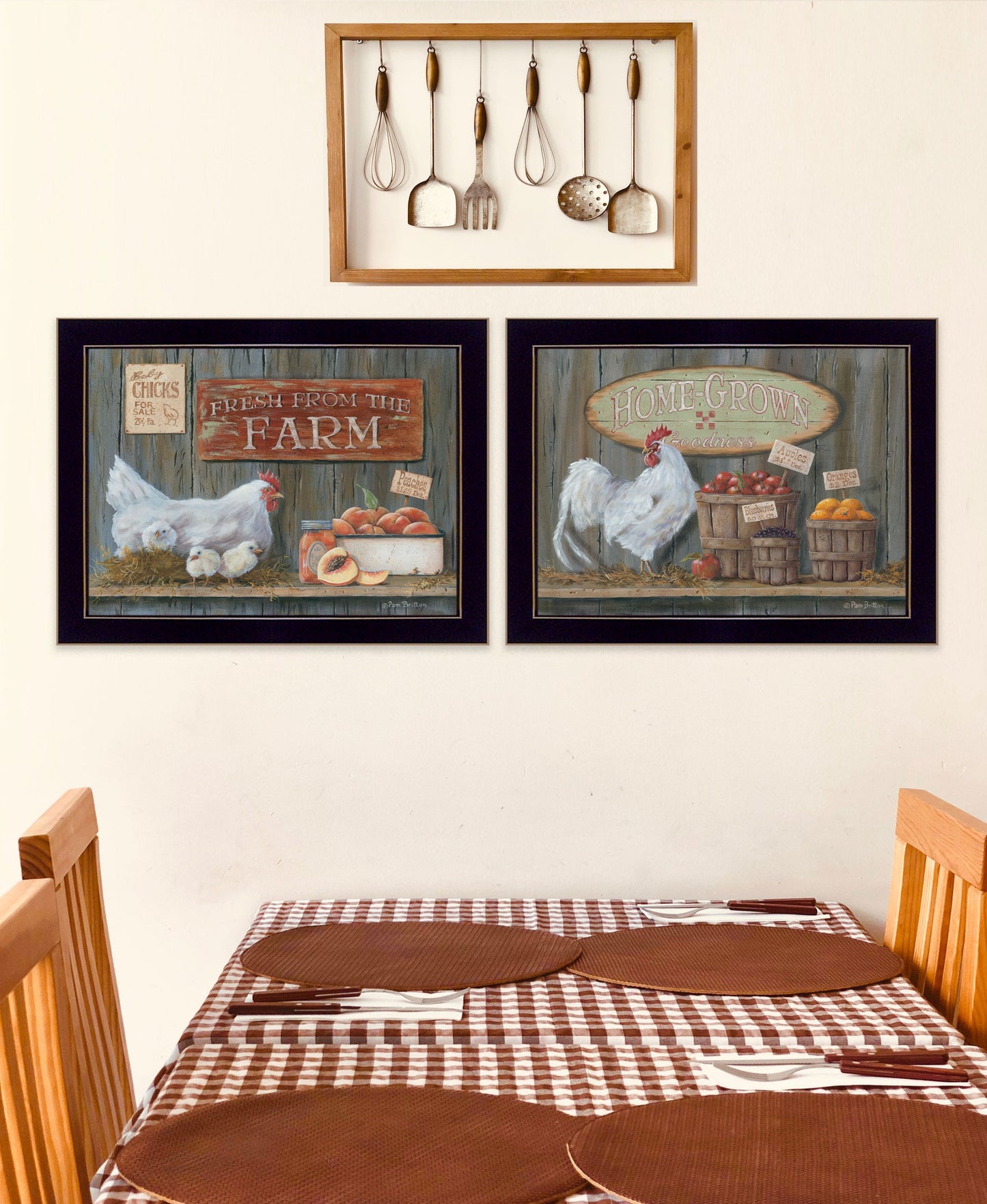 Set Of Two Home Grown 3 Black Framed Print Wall Art