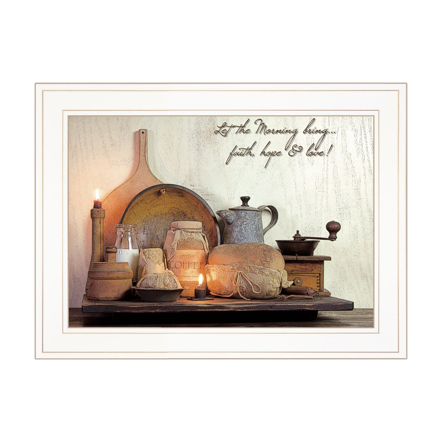 Faith Hope & Love 1 White Framed Print Wall Art