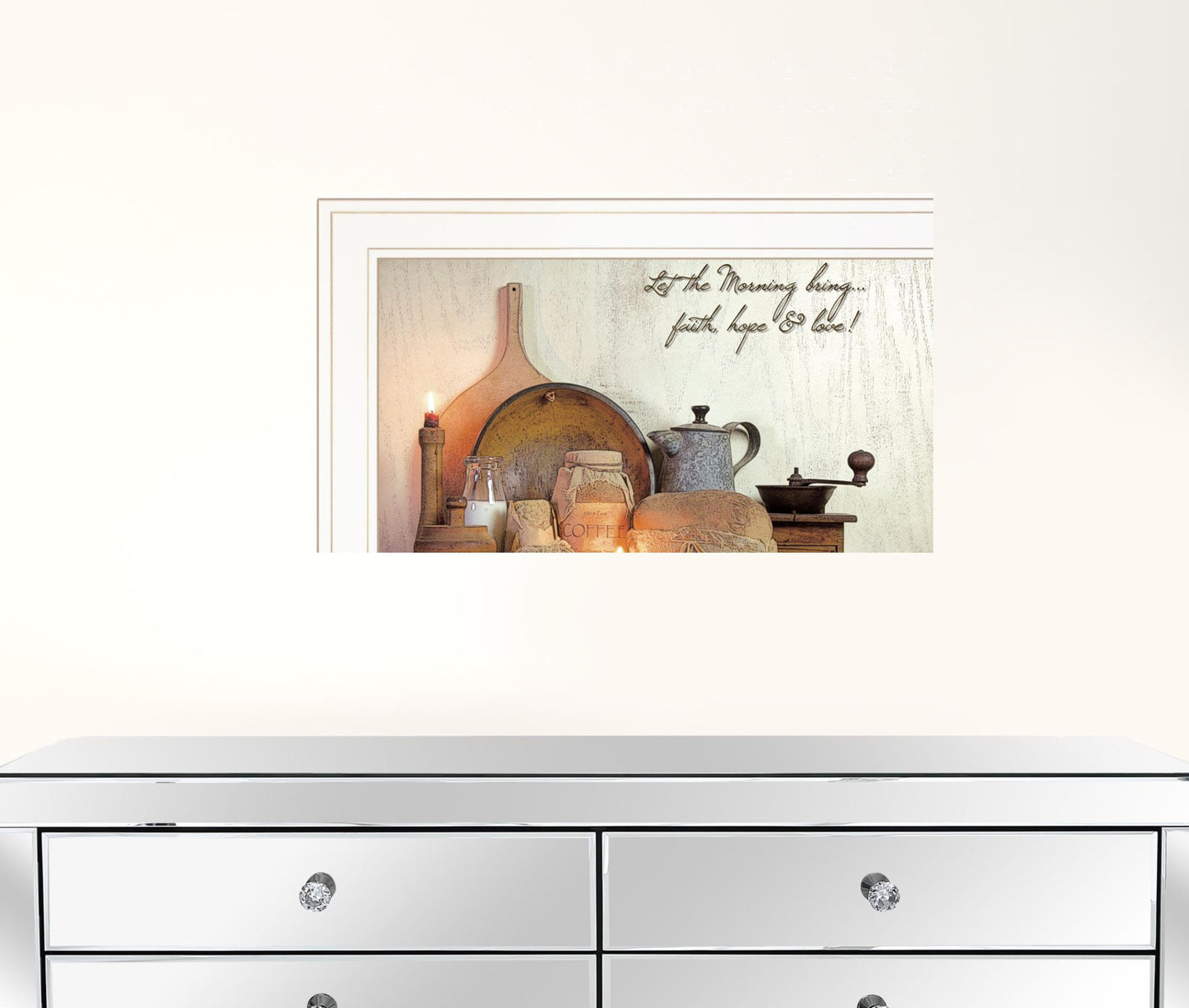 Faith Hope & Love 1 White Framed Print Wall Art