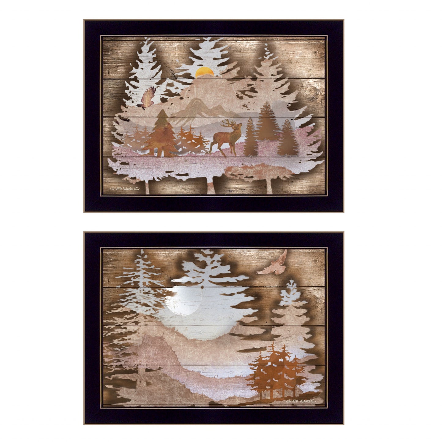 Set Of Two Great Outdoors 3 Black Framed Print Wall Art