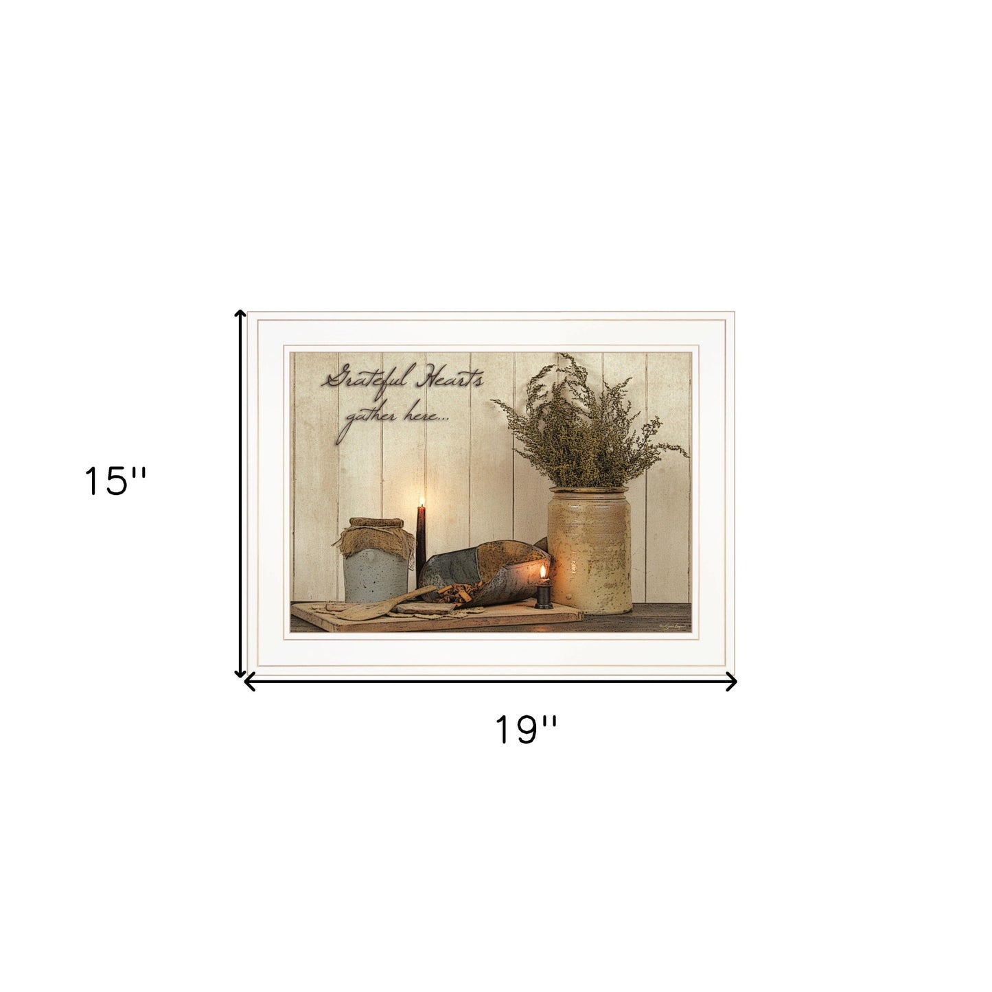 Grateful Hearts 1 White Framed Print Wall Art