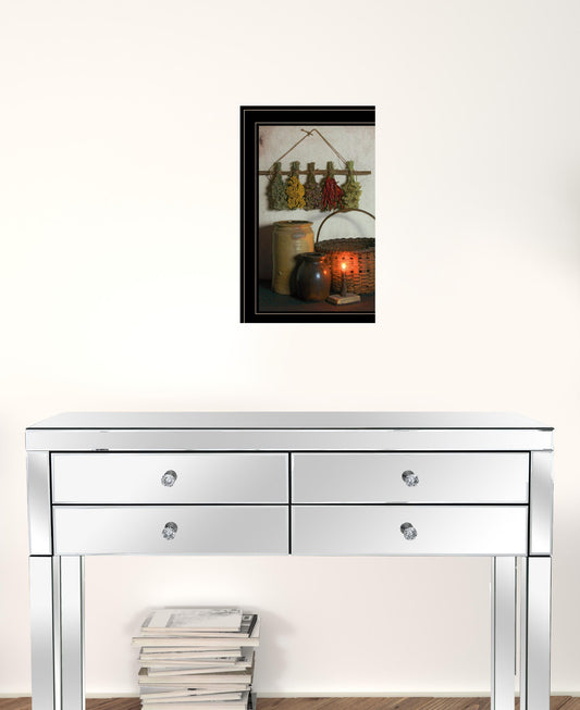 Dried Flower 1 Black Framed Print Wall Art