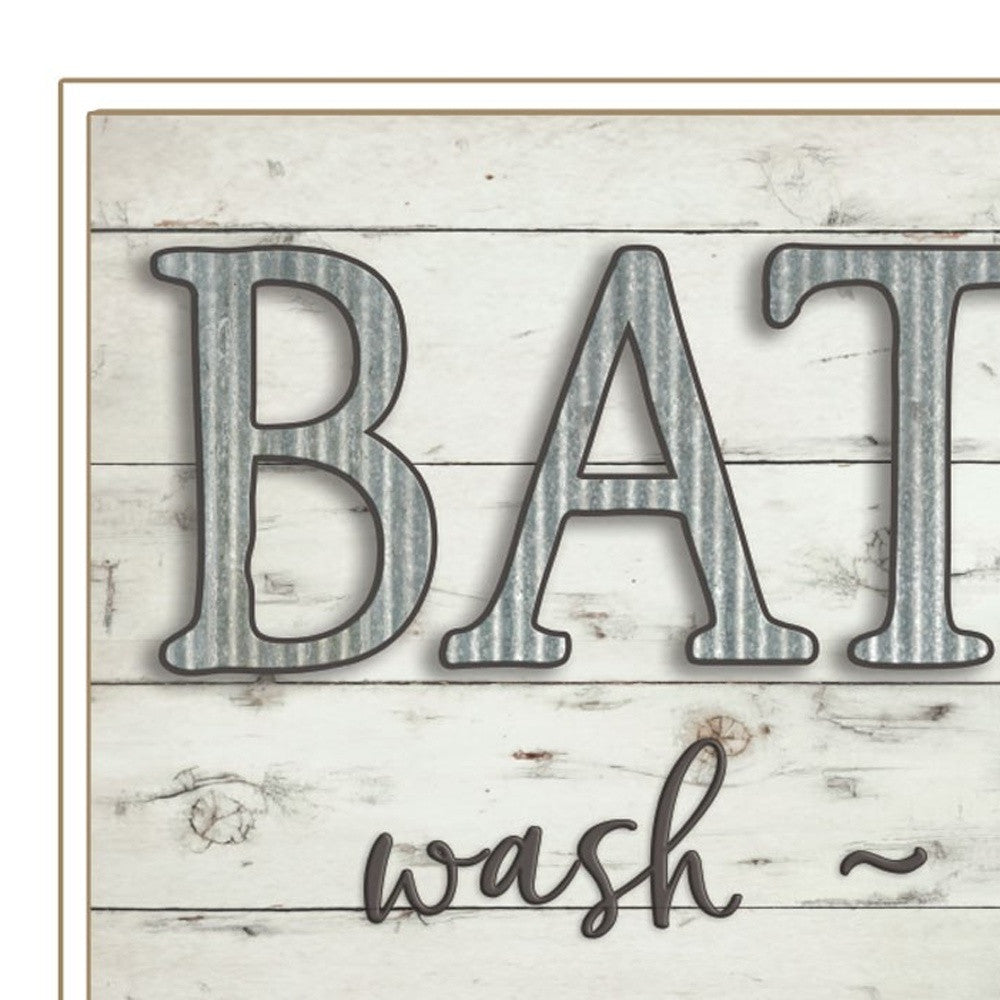 Bath Rules 1 White Framed Print Wall Art