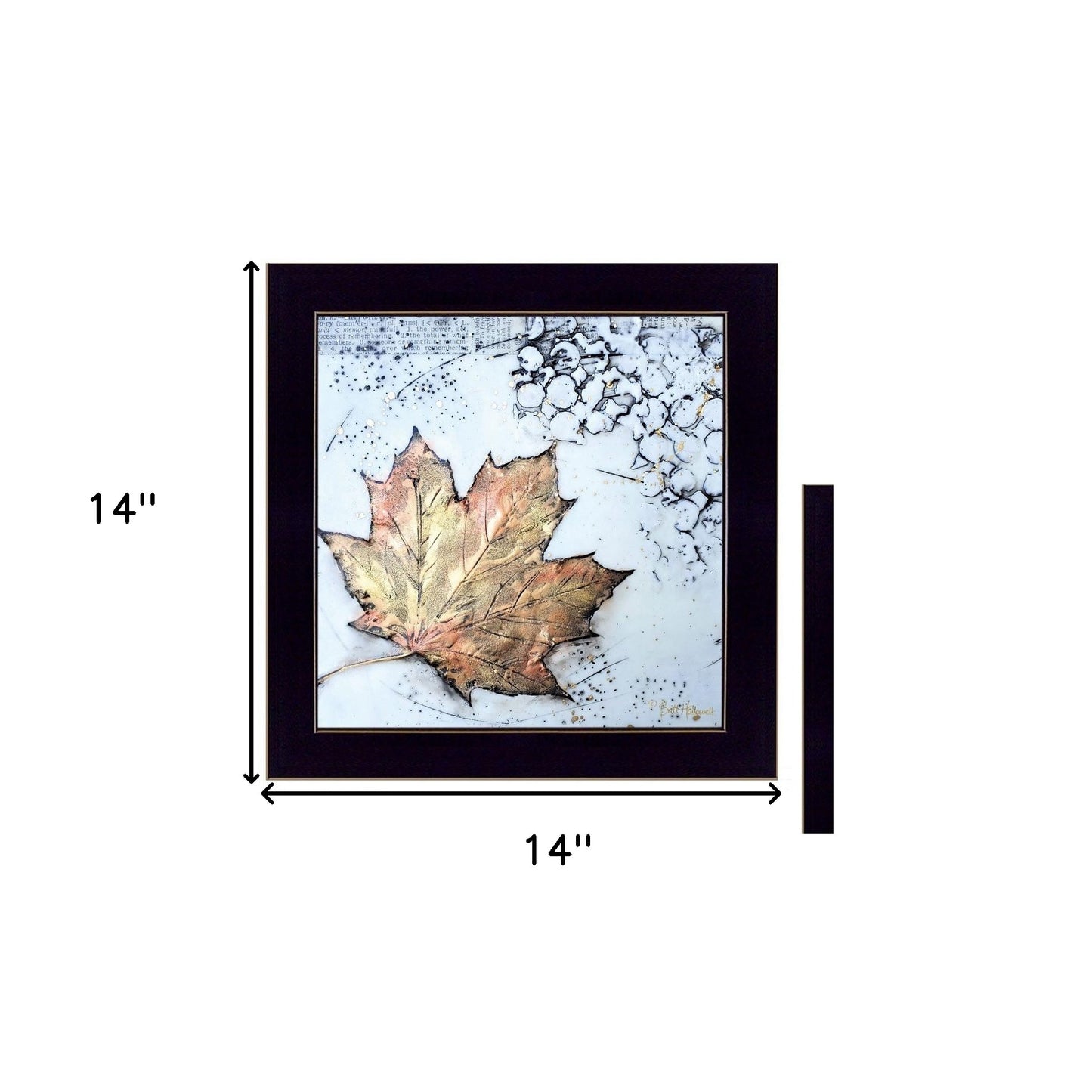 Set Of Two Fall Leaves Abstract Black Framed Print Wall Art