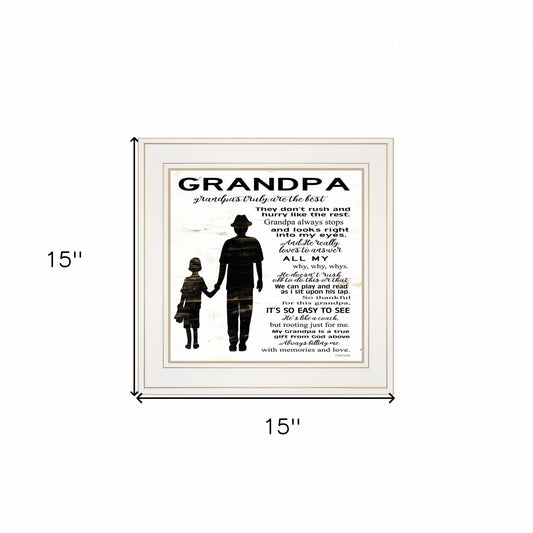 My Grandpa Is The Best 2 White Framed Print Wall Art