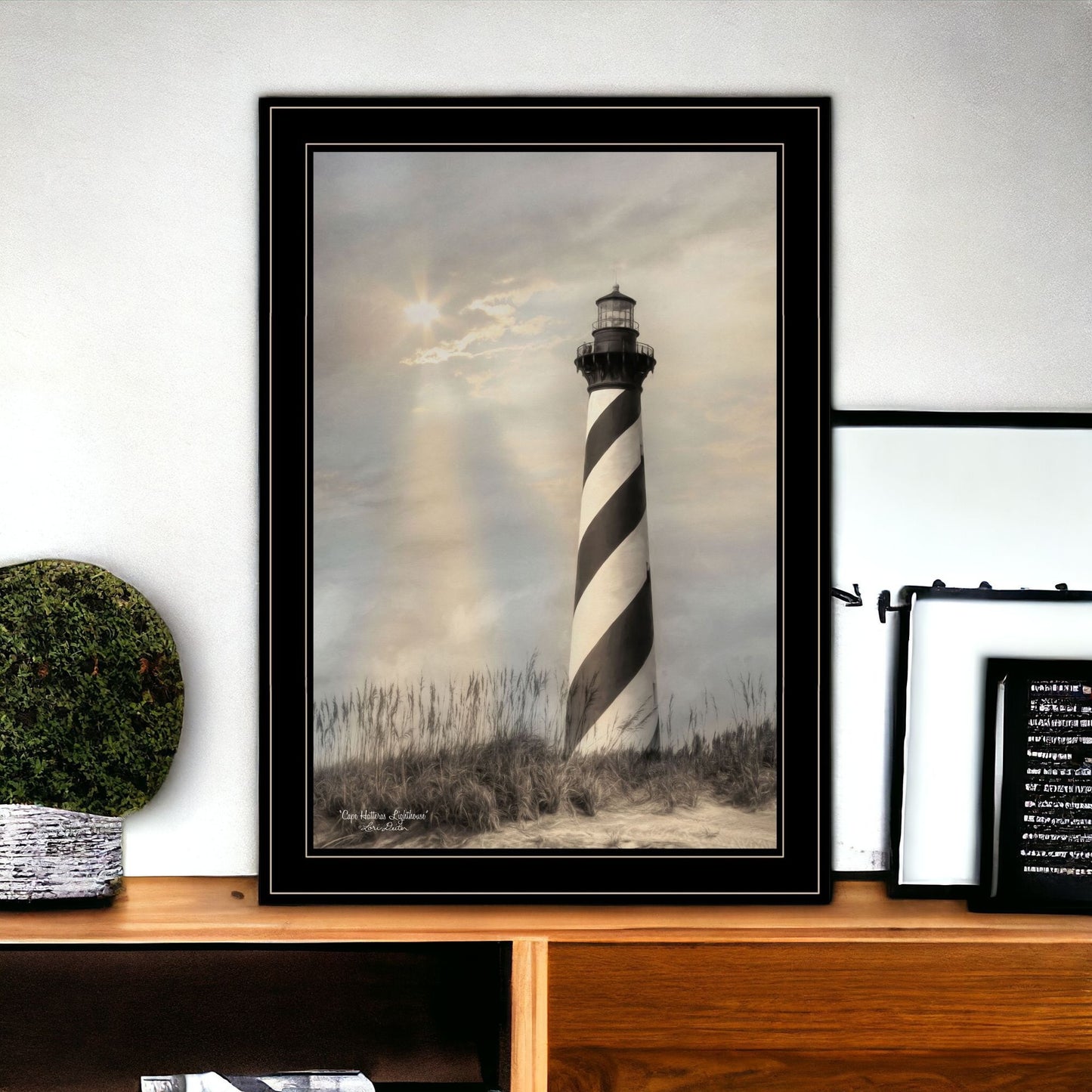 Cape Hatteras Lighthouse 3 Black Framed Print Wall Art