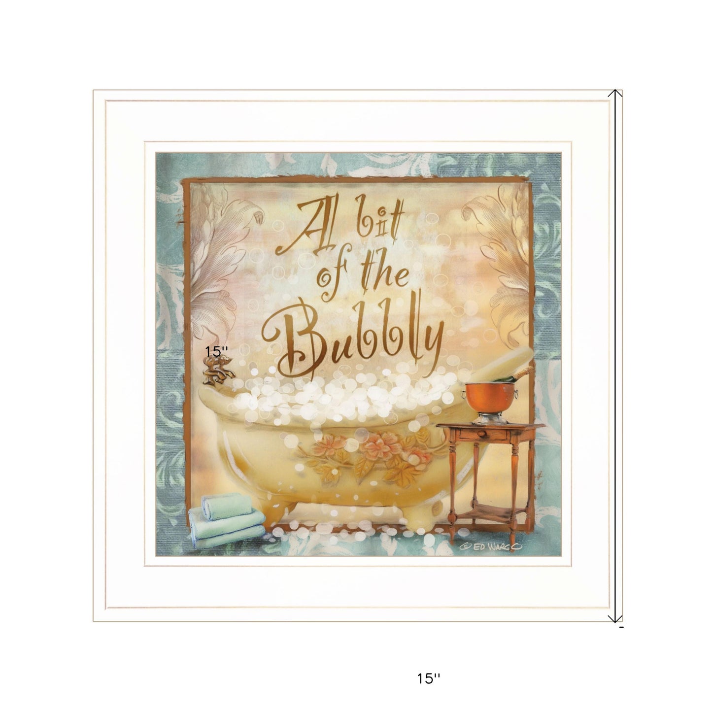 A Bit Of Bubbly 1 White Framed Print Wall Art