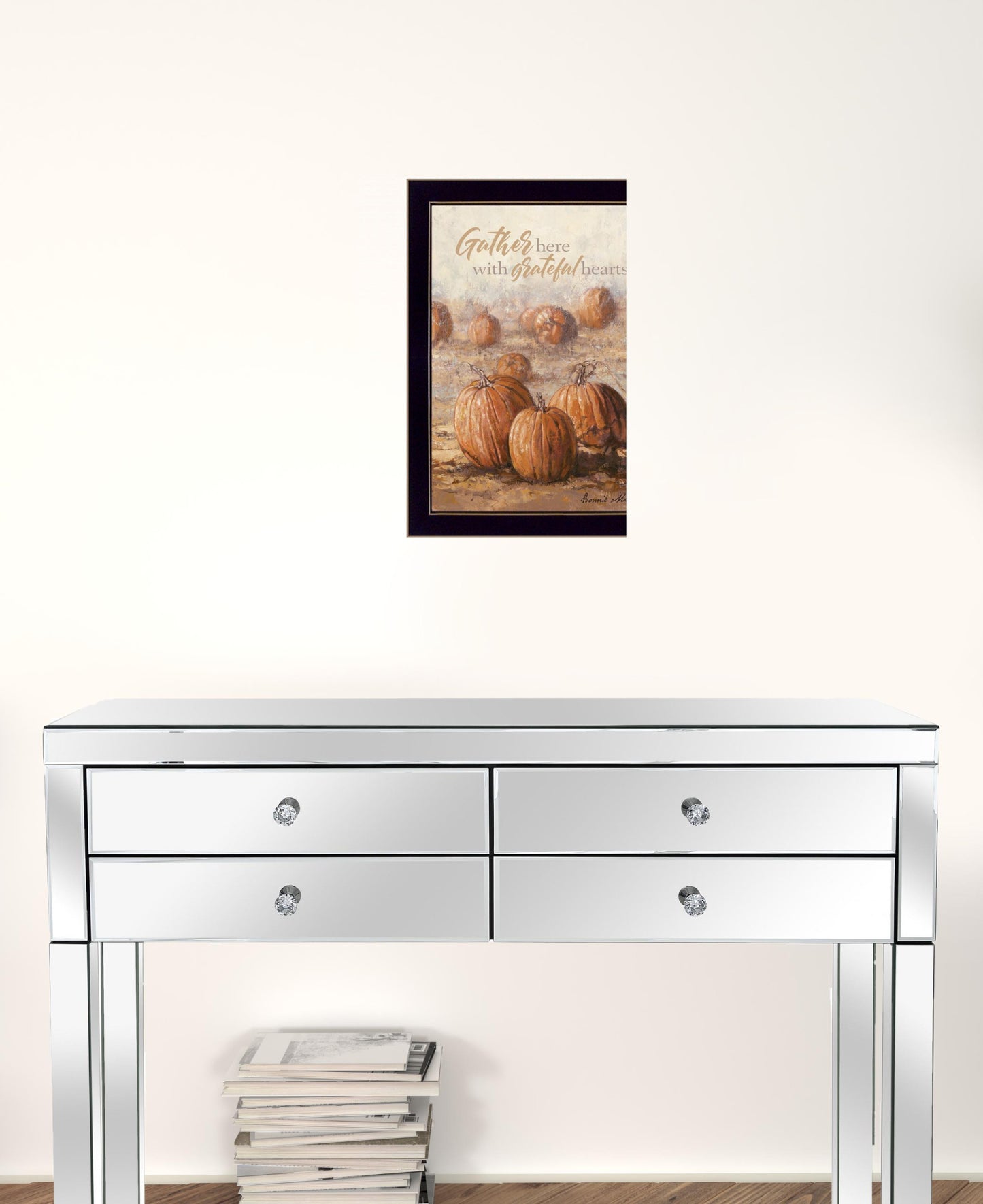 Gather Here With Grateful Hearts 3 Black Framed Print Wall Art