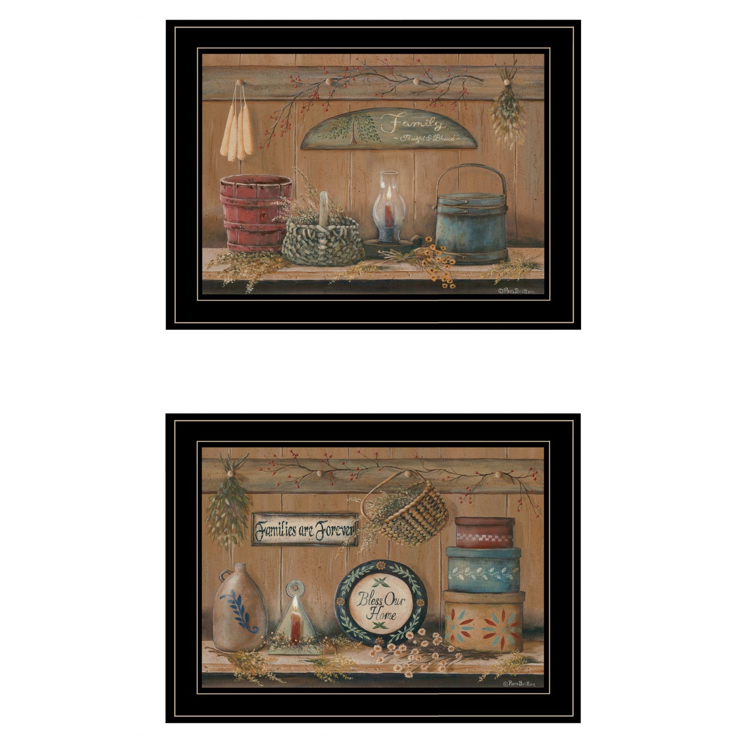 Set Of Two Shelf Treasures 2 Black Framed Print Wall Art