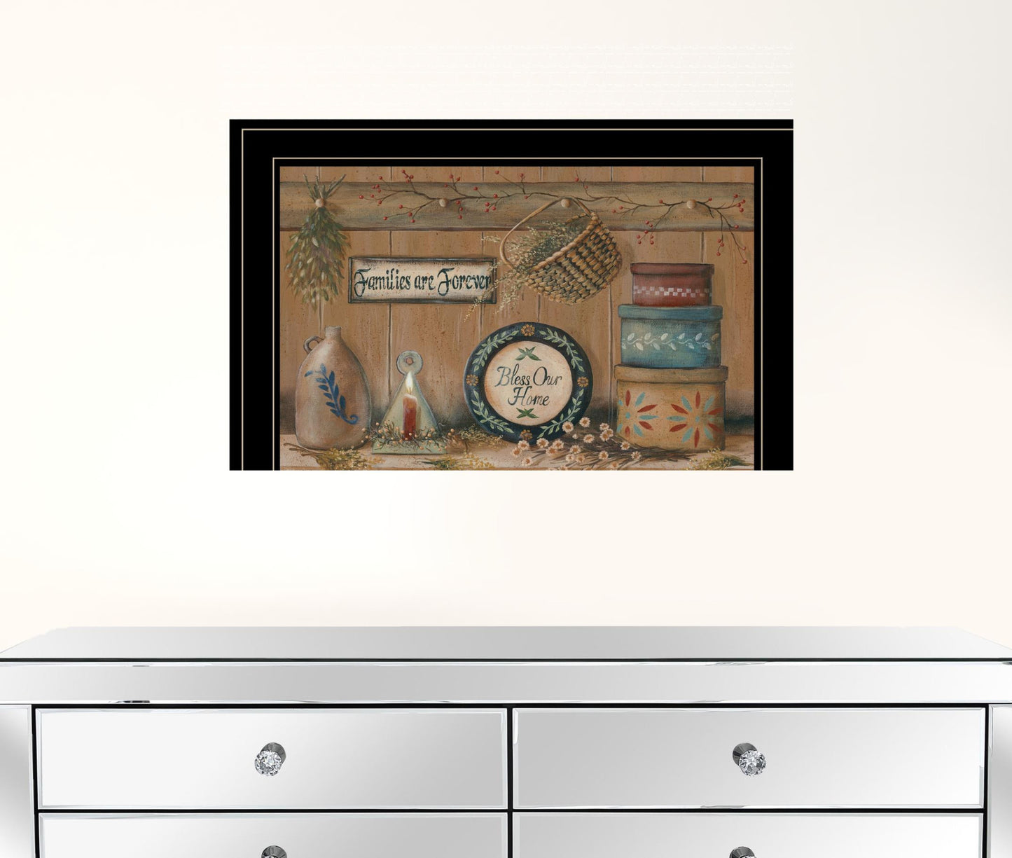 Treasures On The Shelf II 3 Black Framed Print Wall Art