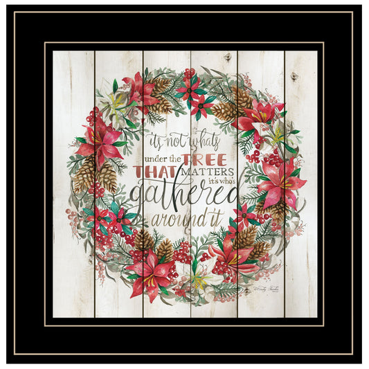 Gathered Around The Tree 2 Black Framed Print Wall Art