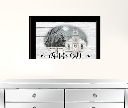 OH HOLY Night 3 Black Framed Print Wall Art